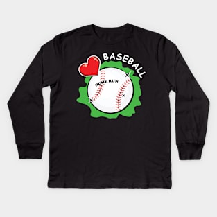 Love Baseball Kids Long Sleeve T-Shirt